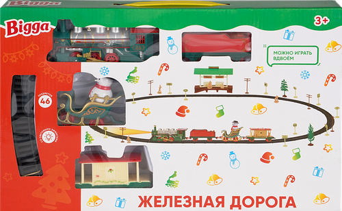 Набор игровой BIGGA Железная дорога со световыми эффектами, 46 предметов, Арт. 201258937