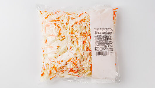 Микс из капусты белокочанной и моркови, нарезка, 250 г
