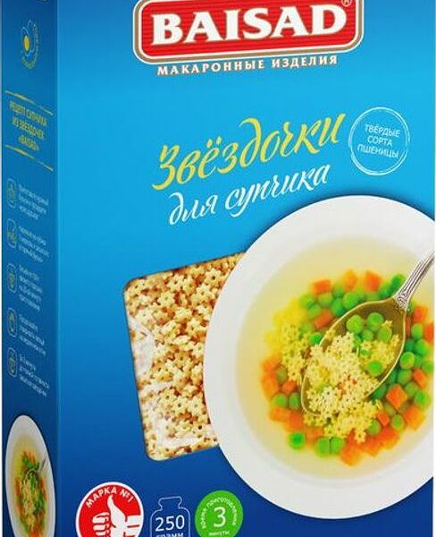 Макароны Baisad Звездочки для супчика 250г