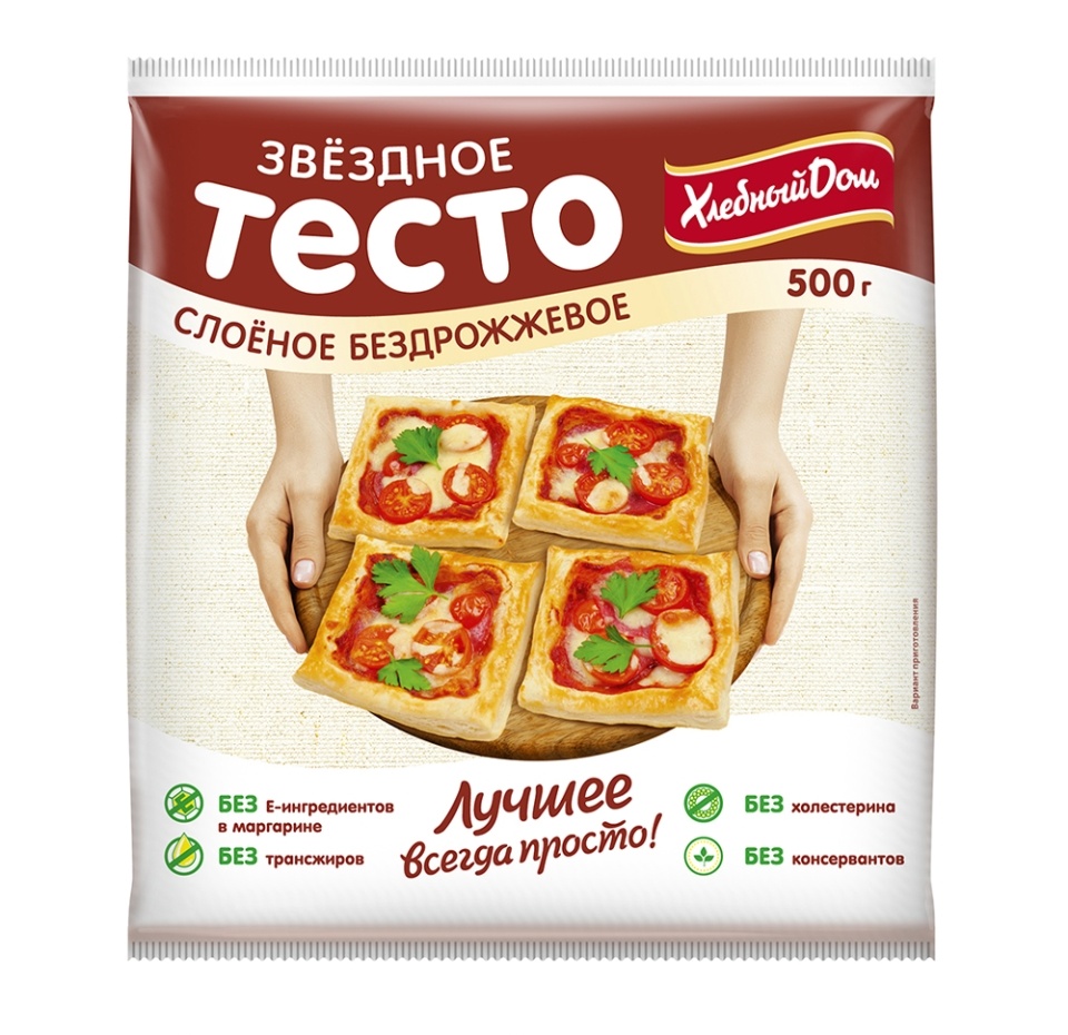 

Тесто бездрожжевое Хлебный Дом Звёздное слоеное 500 г