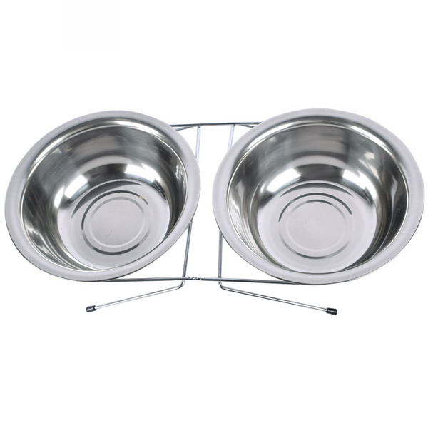 Миска для животных металлическая на подставке 2 х 700 мл