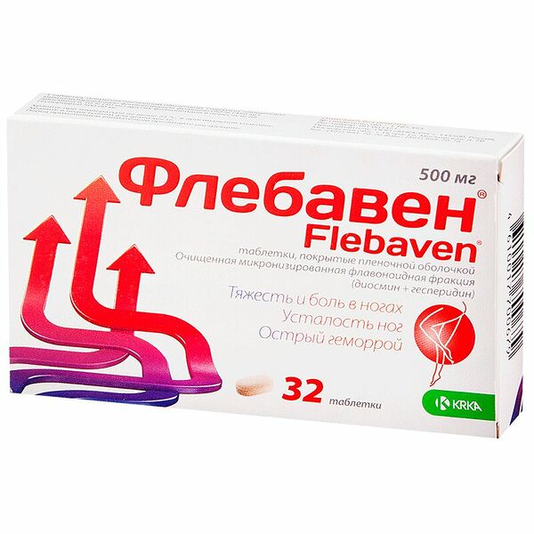 Флебавен таблетки 500 мг 32 шт 