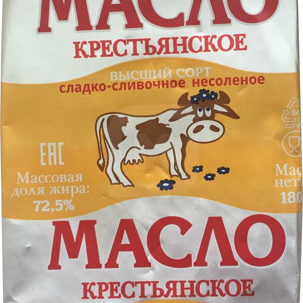 Масло сладко-сливочное Астсырпром Крестьянское 72,5%