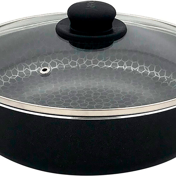 Жаровня Гвура Jarko алюминевая антипригарная стеклянная крышка съёмная ручка 24см