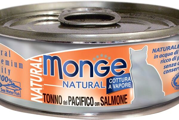 Влажный корм для кошек Monge Cat Natural Тихоокеанский тунец с лососем 80г