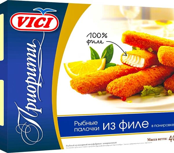 Палочки рыбные Vici из филе тресковых рыб 400г