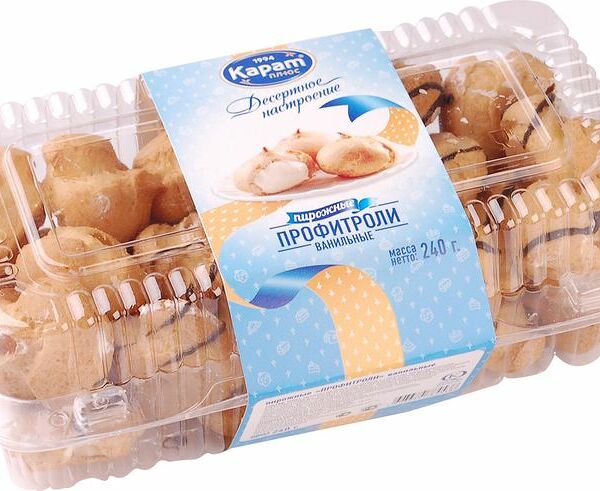 Пирожное Карат Плюс Профитроли ванильное, 240г