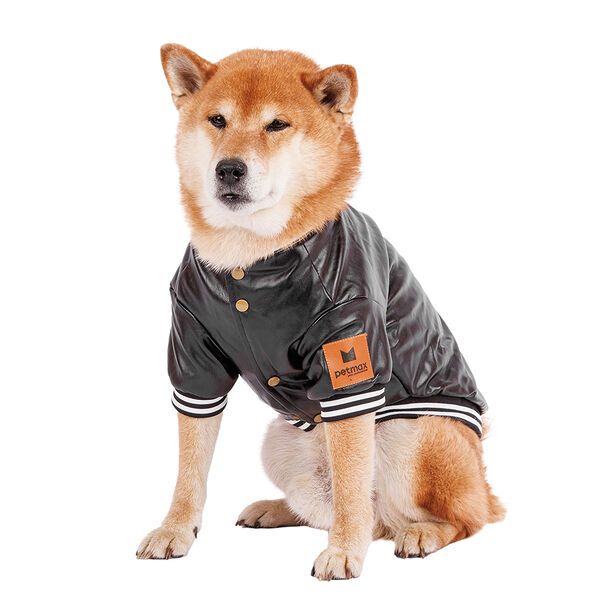 Куртка из кожзама для собак 2XL черный (унисекс)