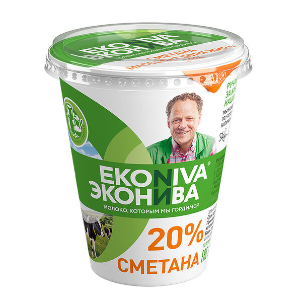 Сметана ЭкоНива 20% 300 г