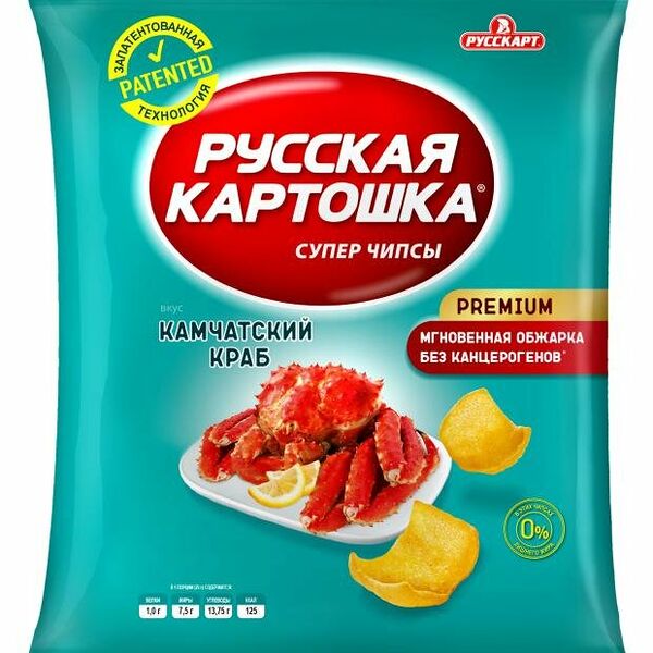 Чипсы Русская картошка со вкусом камчатского краба 140 г