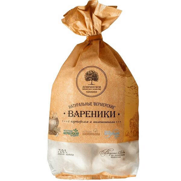 Вареники Добринское Фх Натуральные/Фермерские с картофелем/шампиньонами
