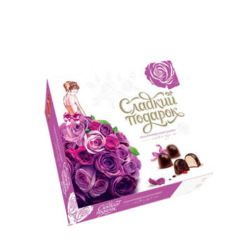 Набор конфет СЛАДКИЙ ПОДАРОК лиловый вес 260г Коммунарка