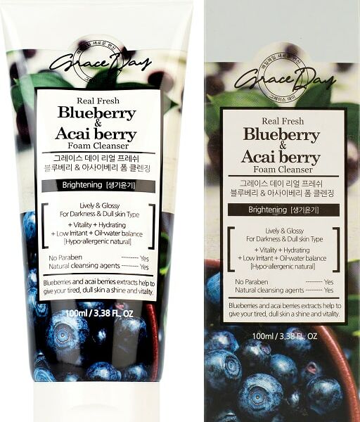 Пенка для умывания Grace Day с экстрактами черники и ягод асаи 100мл