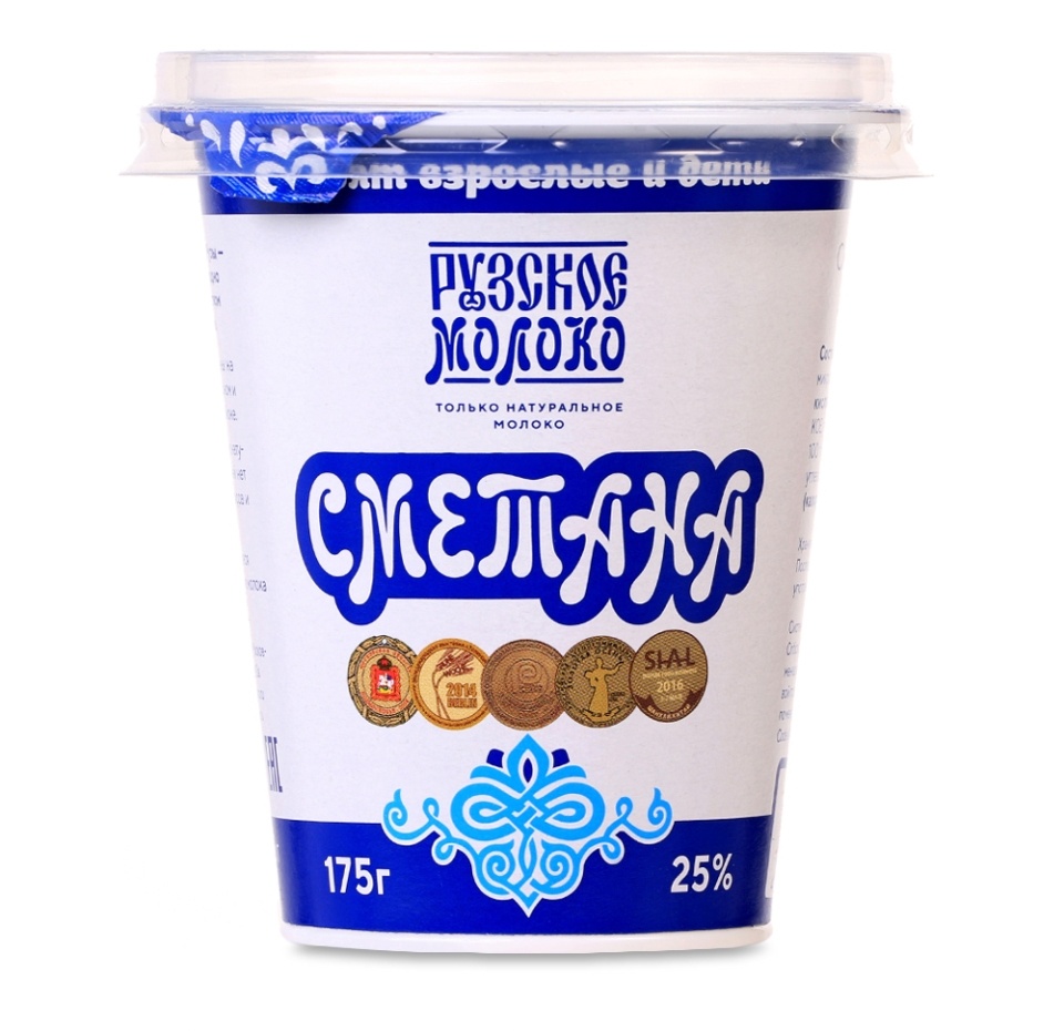 

Сметана Рузское молоко 25% БЗМЖ 175 г