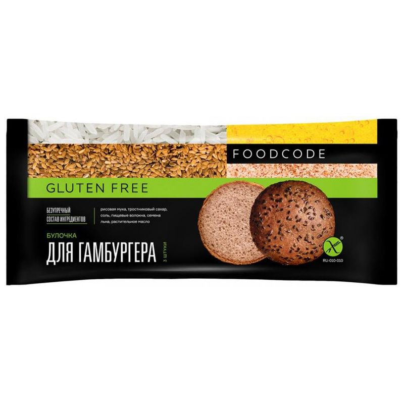 

Булочка Foodcode для гамбургера без глютена 3x70 г