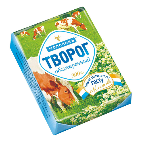 Творог МОЛОКОВЪ обезжиренный, без змж