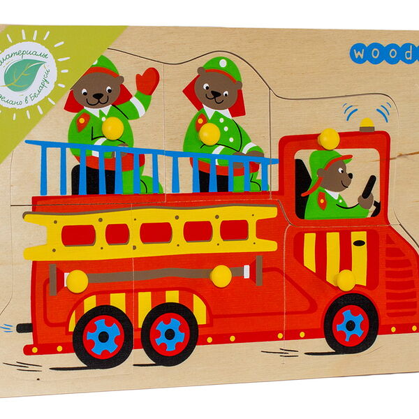 Игрушка Вуди Пазл Пожарные Серия Развивающий набор