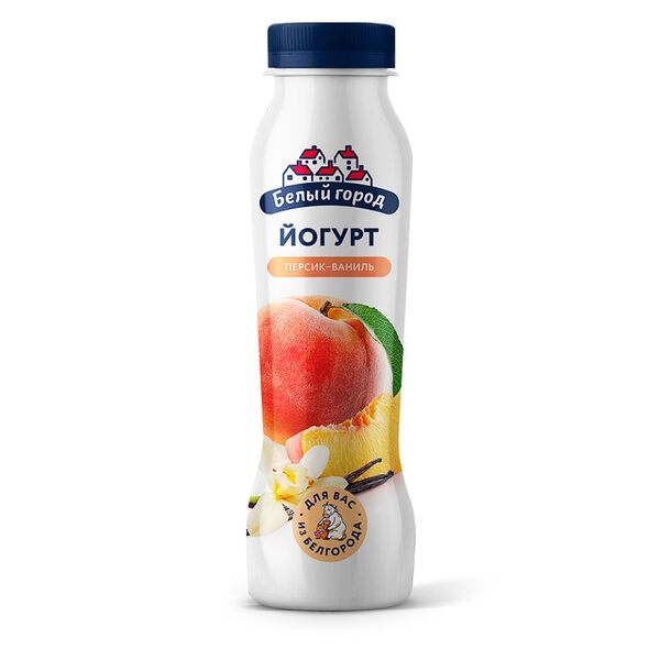 Йогурт Белый Город Персик-Ваниль 1% 290г, Россия