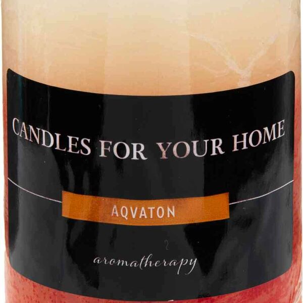 Свеча парафиновая столбик Рустик 3-х цветная аромат: акватон, 75×60 мм