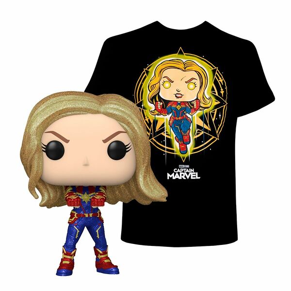 Набор Funko футболка с фигуркой Marvel- Captain Marvel Diamond Collection L (1375604)