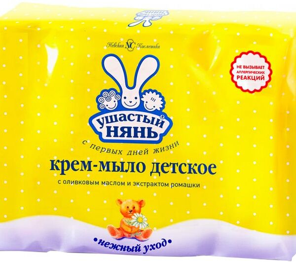 Крем-мыло Ушастый нянь с оливковым маслом и ромашкой 100г*4шт