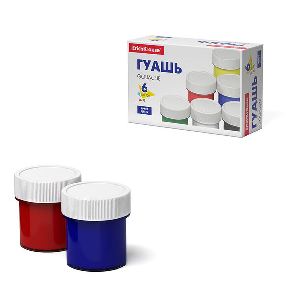 Гуашь ErichKrause Basic 6цв, 17мл  50543