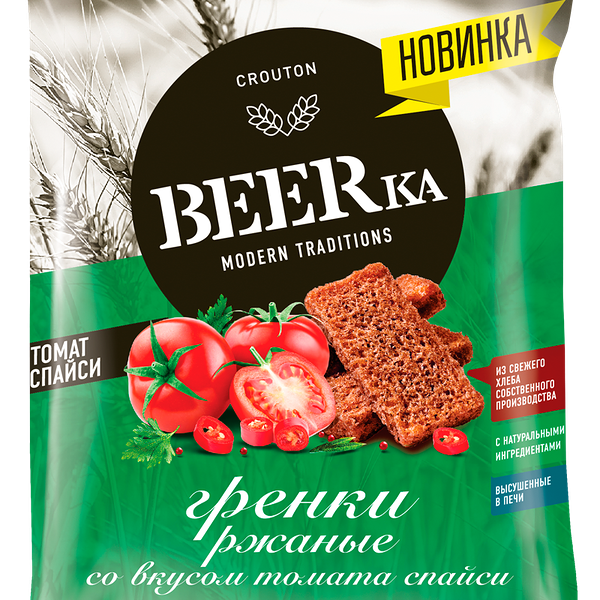 Гренки BEERka ржаные Томат спайси