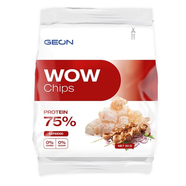 Чипсы протеиновые безуглеводные GEON Барбекю (75% белка, без глютена)