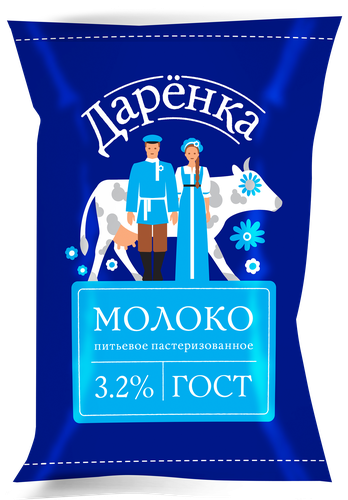 

Молоко Даренка пастеризованное 3.2% 900 мл