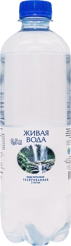 Вода питьевая ЖИВАЯ ВОДА газированная, 0.5л