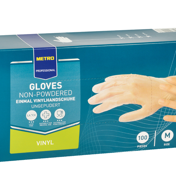 Перчатки виниловые Metro Professional M, 100 шт