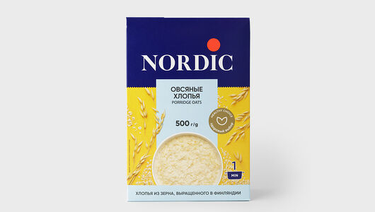 Хлопья Nordic Овсяные быстрого приготовления 500г