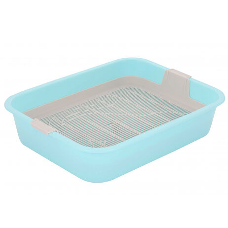 Лоток для кошек Альтернатива Мур-мяу с сеткой голубой 33.2x25.6x7.2