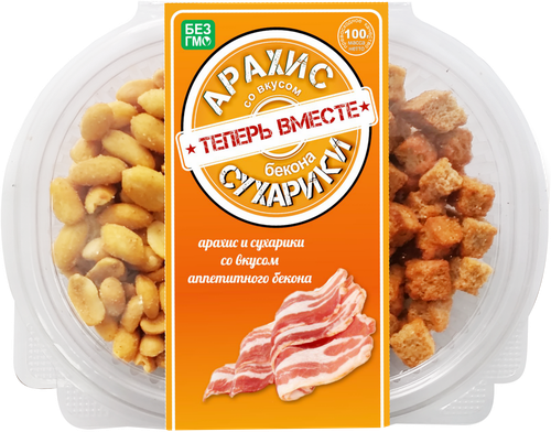 

Арахис и сухарики Теперь вместе Бекон 100 г