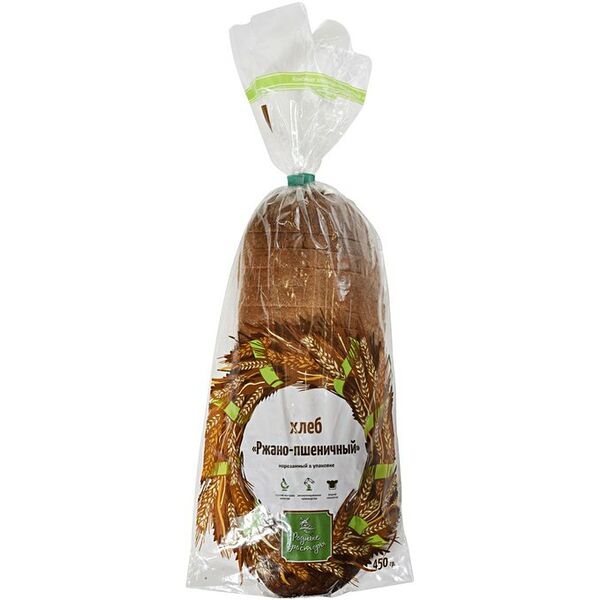 Хлеб ржано-пшеничный Родные просторы с отрубями в нарезке