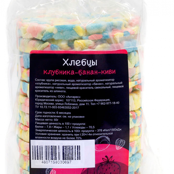 Хлебцы рисовые Lope-Lope клубника банан киви
