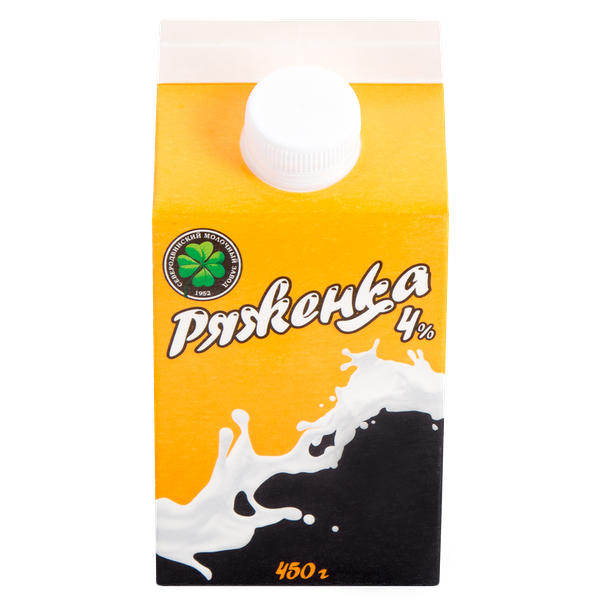 Ряженка СЕВЕРОДВИНСК-МОЛОКО 4 %, без змж, 450 г