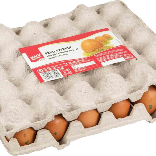 Яйцо куриное столовое пищевое Ваш выбор второй категории С2 30 шт