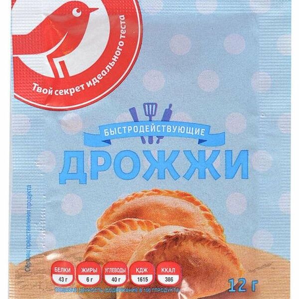 Дрожжи сухие АШАН Красная птица быстродействующие 12г