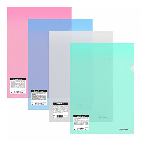 Папка-уголок ErichKrause Glossy Classic, A4, ассорти 50155