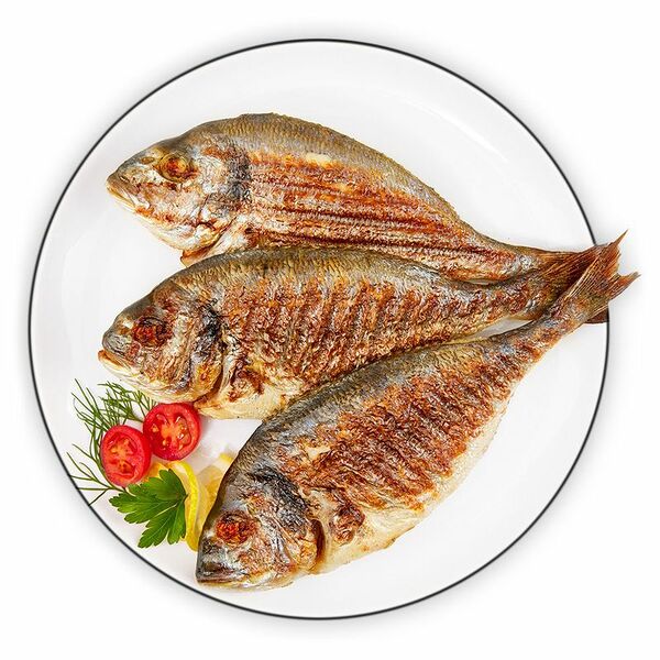 Дорадо жареная вес