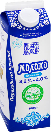 Молоко цельное Рузское молоко пастеризованное 3,2-4%