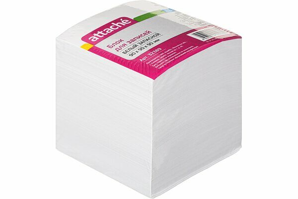 Блок для записей Attache 90x90x90 мм белый плотность 80 г/кв.м к