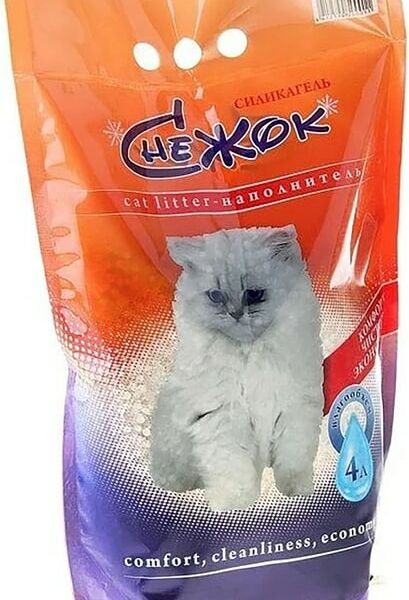 Наполнитель для кошачьего туалета Снежок силикагелевый 4л