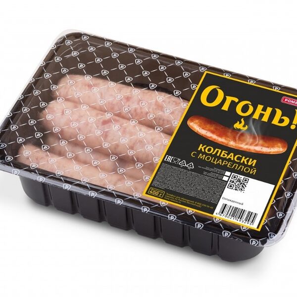 Колбаски Ромкор Огонь! с моцареллой охлажденные 400 г