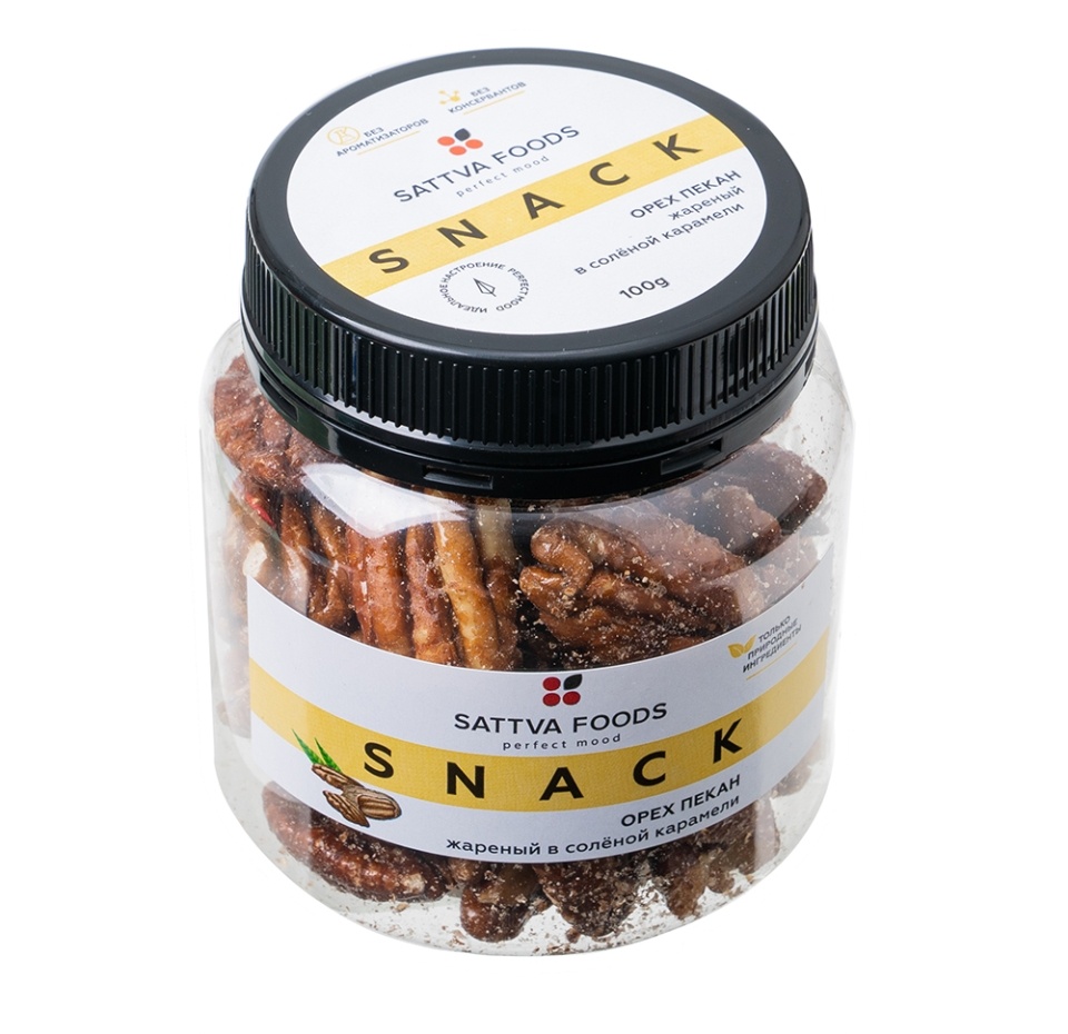 

Орехи Sattva Foods Пекан жареный в соленой карамели