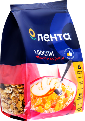 

Мюсли хрустящие ЛЕНТА с яблоком и корицей в меду