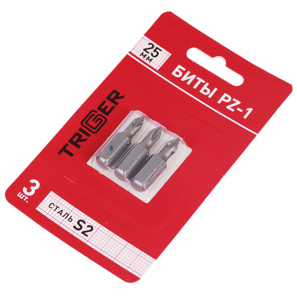 Биты ТРИГГЕР ПРОФИ PZ-1, 25 мм, 3 шт