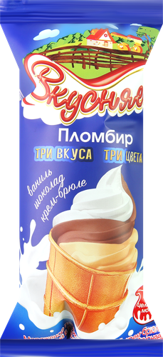 

Мороженое Вкусняево вафельный стаканчик пломбир ваниль Крем Брюле Шоколад 90 г