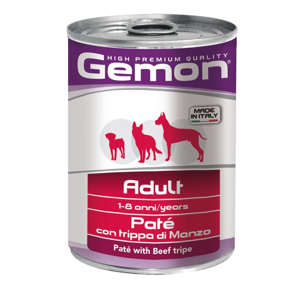 

Gemon Dog Adult консервы для собак (паштет) Говяжий рубец 400г